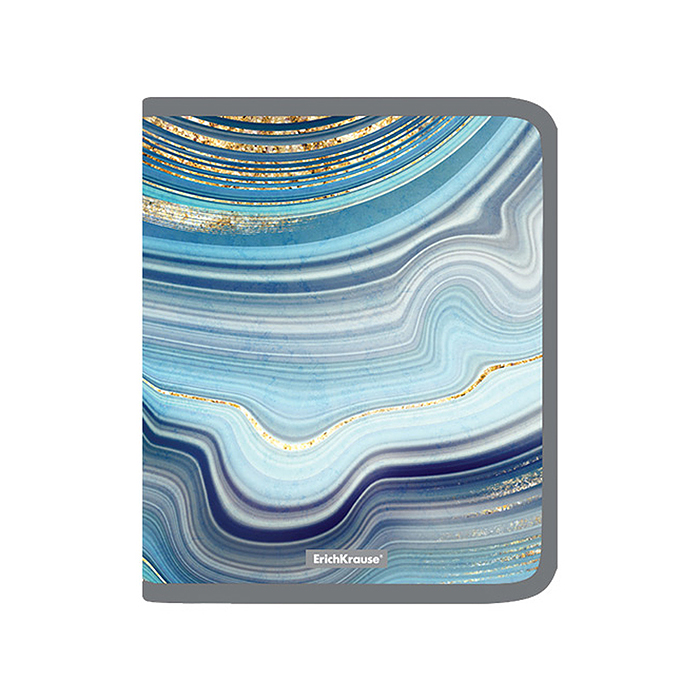 Папка для тетрадей на молнии пластиковая Marble Kyanite, A5+ (в пакете по 4 шт.)
