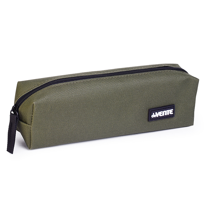 Пенал "Khaki" 21x6x4 см, прямоугольный для 30 предметов, текстильный, на молнии, с каучуков