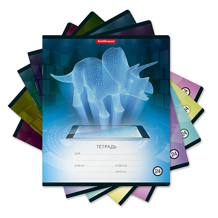 Тетрадь 24л. клетка "Digital Dino" 