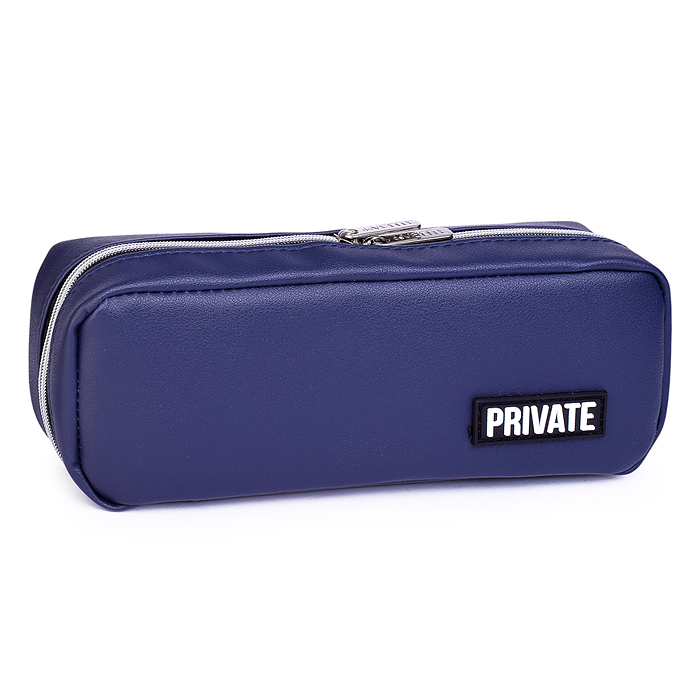 Пенал "Private" 21x9x5 см, прямоугольный для 60 предметов, матовая искусственная кожа до -4