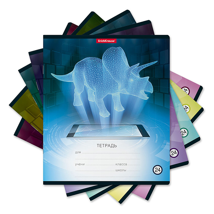 Тетрадь 24л. линейка "Digital Dino" 