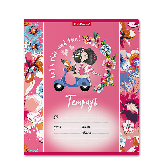 Тетрадь 18л. клетка "Flower Scooter"