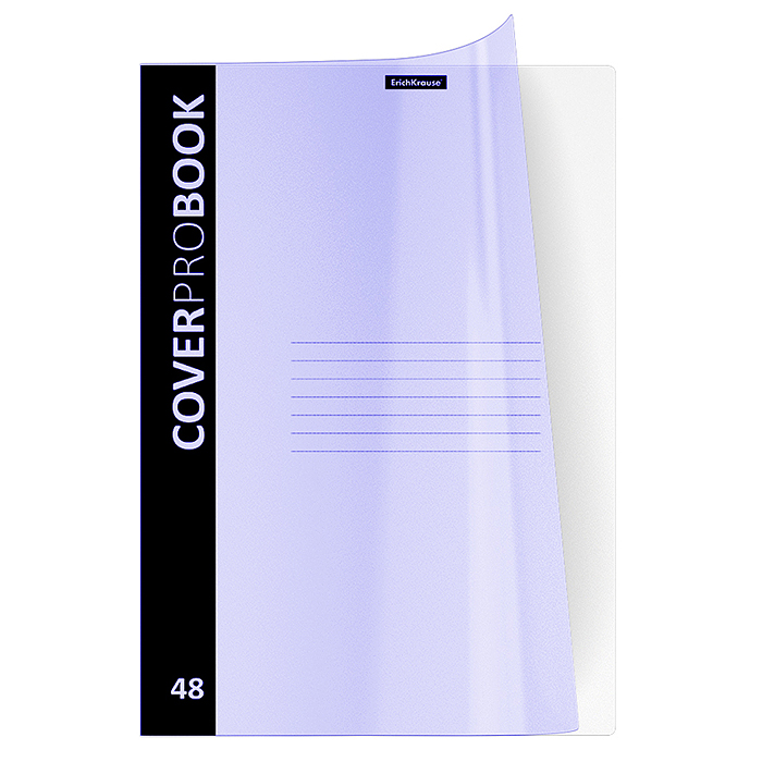 Тетрадь 48л. клетка "CoverProBook matt" Pastel, сиреневый, с пластиковой обложкой на скобе  