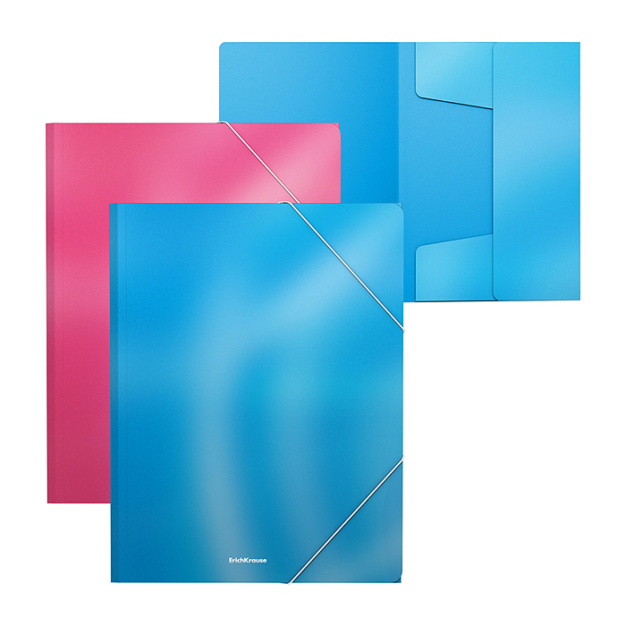 Папка на резинках пластиковая Glossy Bubble Gum, арома, A4, ассорти (в пакете по 4 шт.)