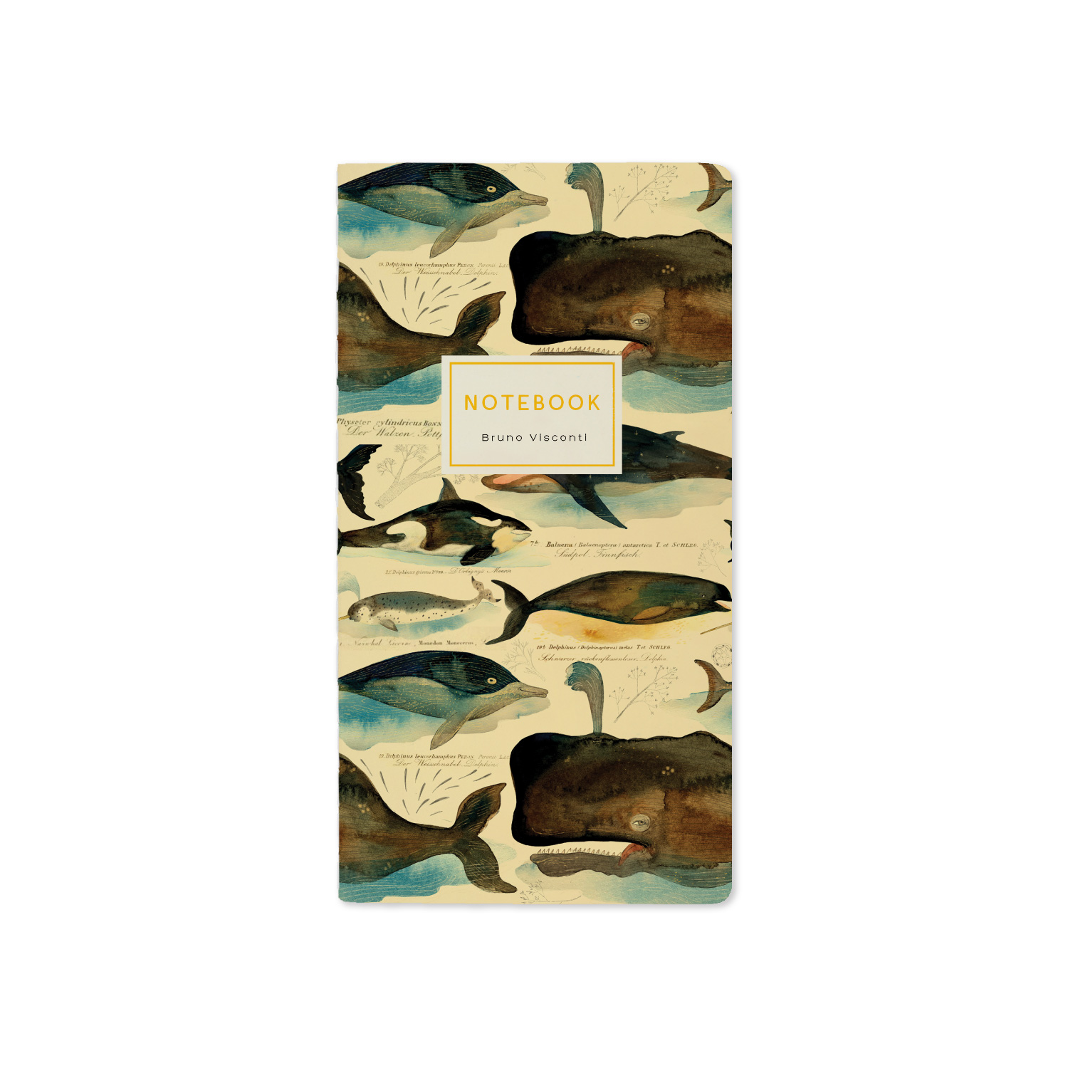 Записная книжка А6 30л, линовка в точку "Fauna. Киты" А6 обложка софт тач, кремовая бумага, прошивка