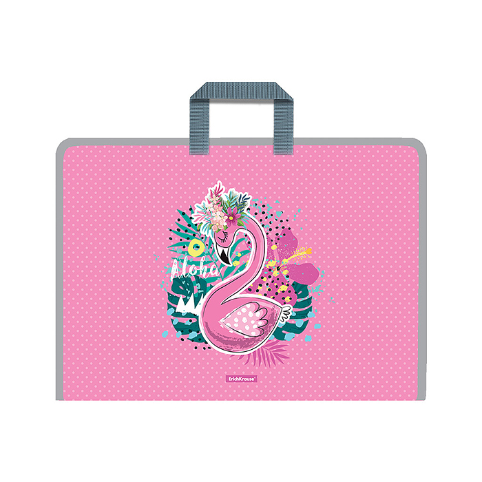 Папка на молнии пластиковая с ручками Rose Flamingo, А3