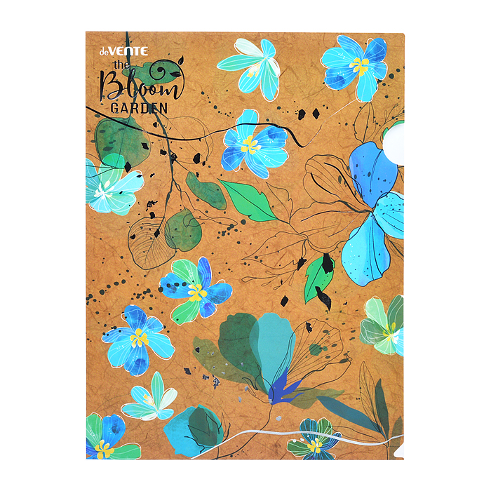 Папка-уголок "Bloom Garden" A4 (220x310 мм) 180 мкм, фактура крафт-имитация с рисунком, инд