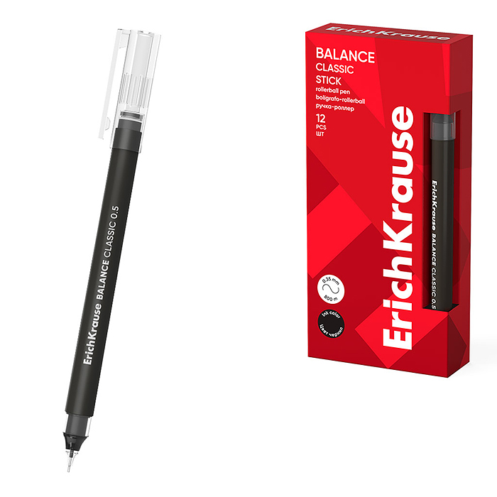 Ручка-роллер Balance Stick Classic, 0.5, цвет чернил черный (в коробке по 12 шт.)