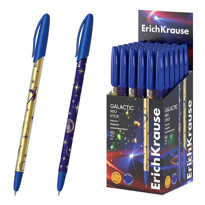 Ручка шариковая Neo® Stick Galactic, 0.7, Super Glide Technology, цвет чернил синий (в ко