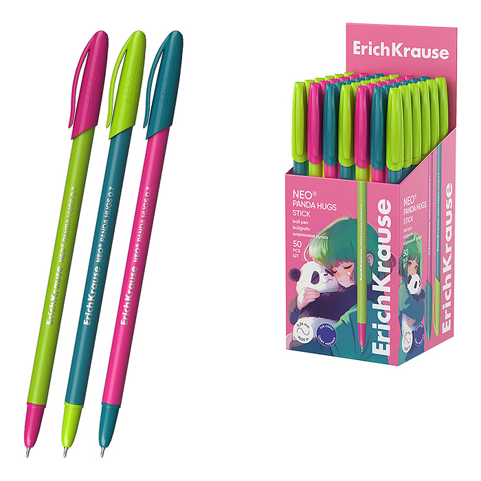Ручка шариковая Neo® Stick Panda Hugs 0.7, Super Glide Technology, цвет чернил синий (в 