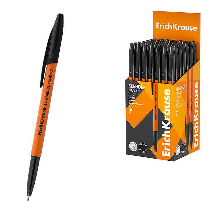 Ручка шариковая Slender Stick Orange, 0.7, Super Glide Technology, цвет чернил черный (в 
