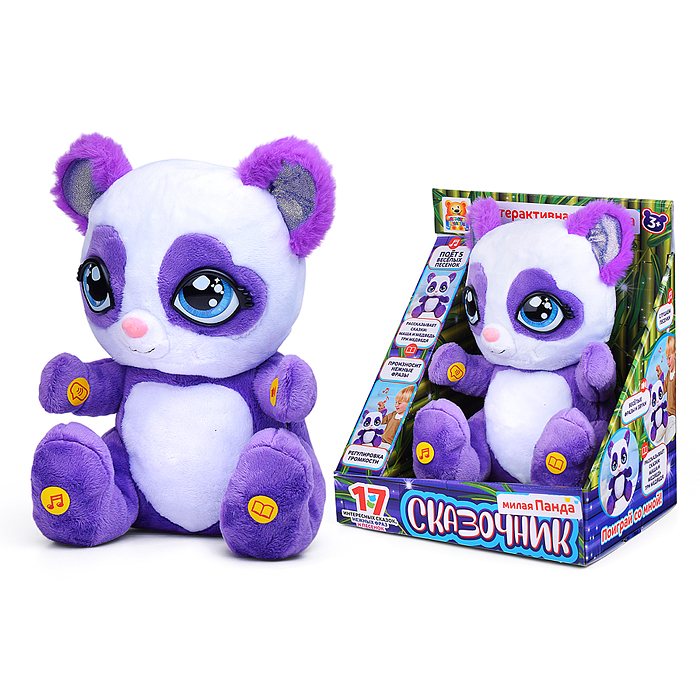 Игрушка мягкая интерактивная игрушка Панда "Сказочница" 25см.