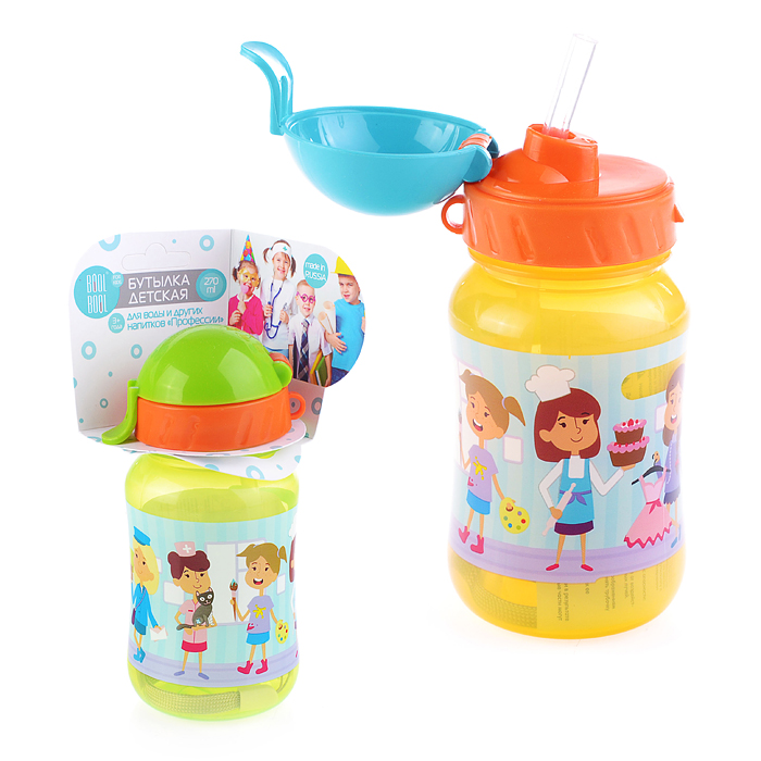 Бутылка для воды и других напитков, со шнурком, 270ml, в ассортименте
