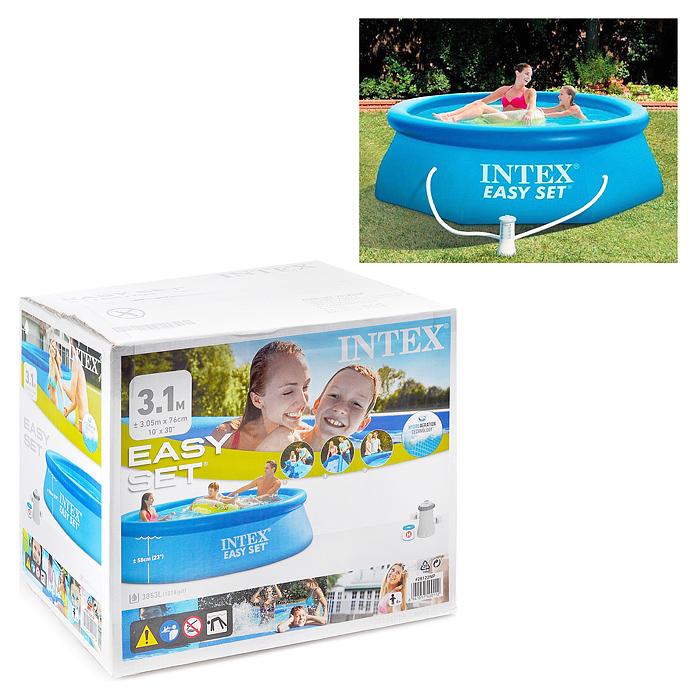 Бассейн надувной Easy Set, 305 х 76 см, фильтр-насос, 28122GN INTEX