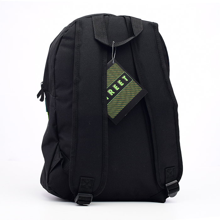 Рюкзак "Street Basic" 16,8 л, черно-зел. 40х28х15см., мягкий, 1 секц. молния универс.