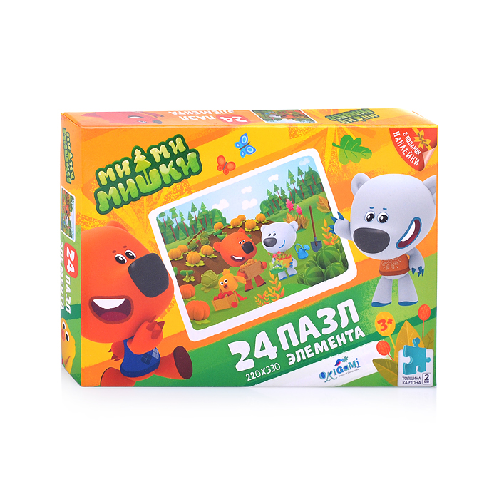Пазл 24 "МиМиМишки" Борьба за урожай + наклейки