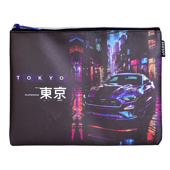 Папка для тетрадей "Label. Tokyo Drift" A5 (27x20,5x1 см) на молнии сверху, искусственная ко