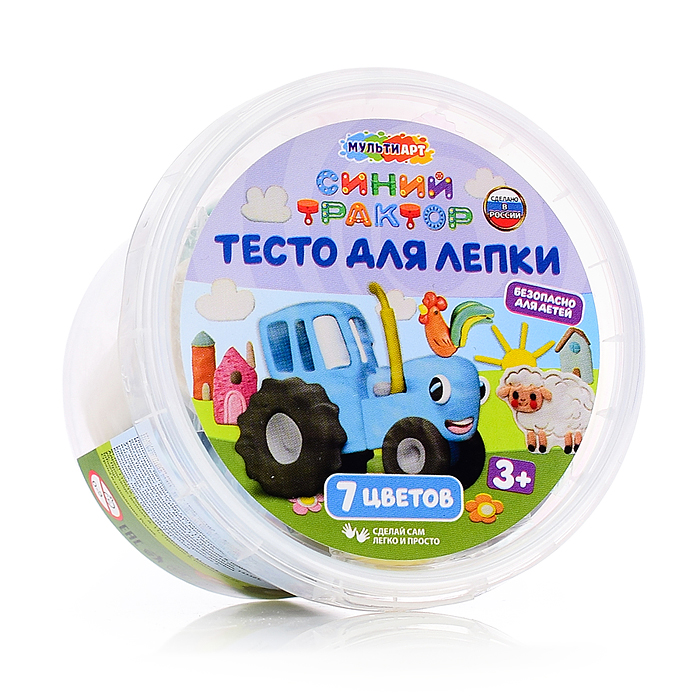 Тесто для лепки "Синий трактор" 7 цв. 30 гр.