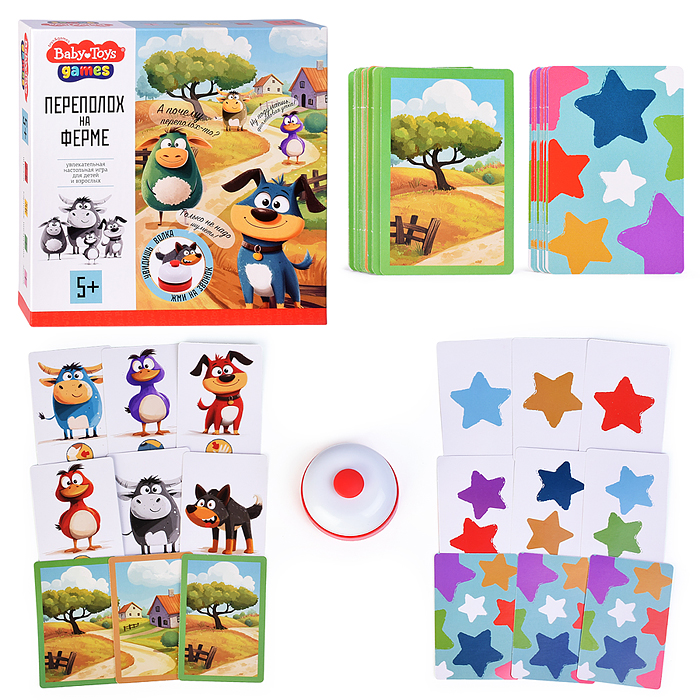 Игра настольная "Переполох на ферме" Baby toys games