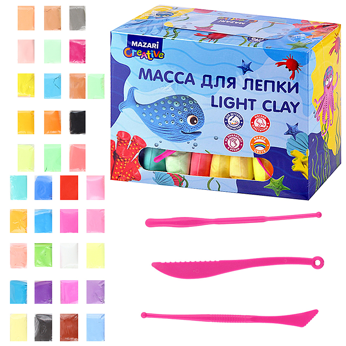 Mасса д/лепки, 36цв, стек 3шт.