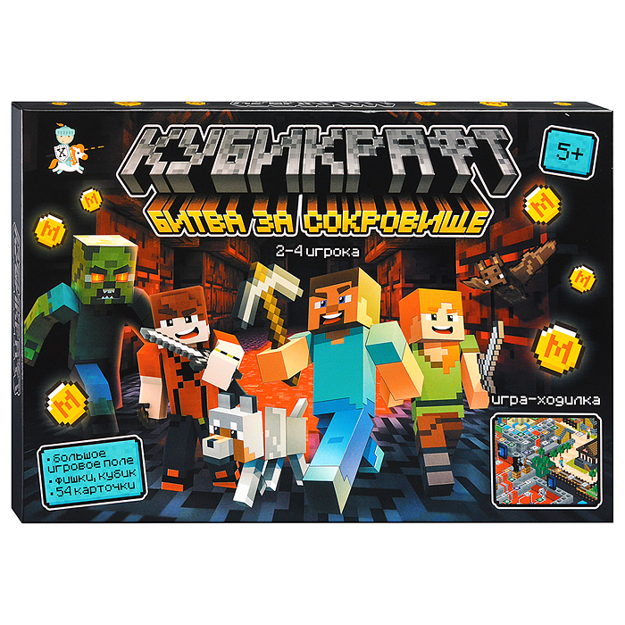 Игра настольная "Кубикрафт" Битва за сокровища