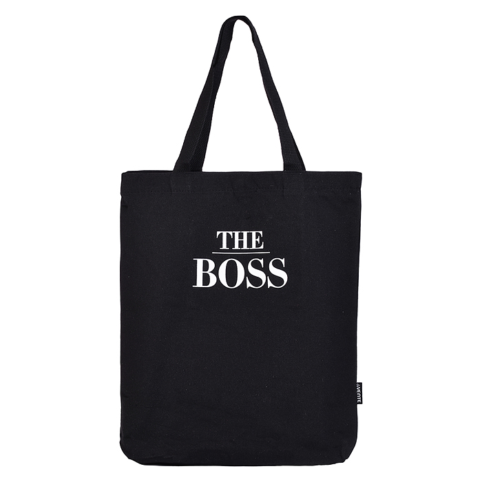 Сумка-шоппер "The BOSS" 34х43,5x8 см, расширение дна 8 см, канвас, 1 отделение на молнии и 