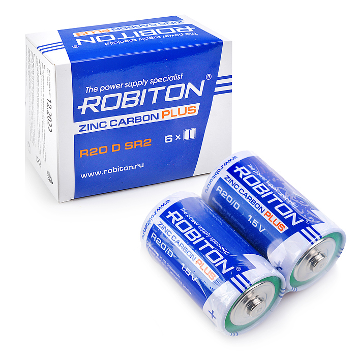 Батарейки солевые ROBITON PLUS R-R20-SR2 R20 SR2 (12 шт.) Батарейки солевые ROBITON PLUS R-R20-SR2 R20 SR2 (12 шт.)