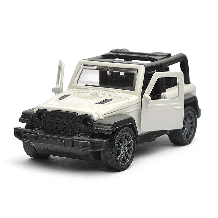 Белая инерционная машинка Джип Сафари die-cast,1:32, открывающиеся двери