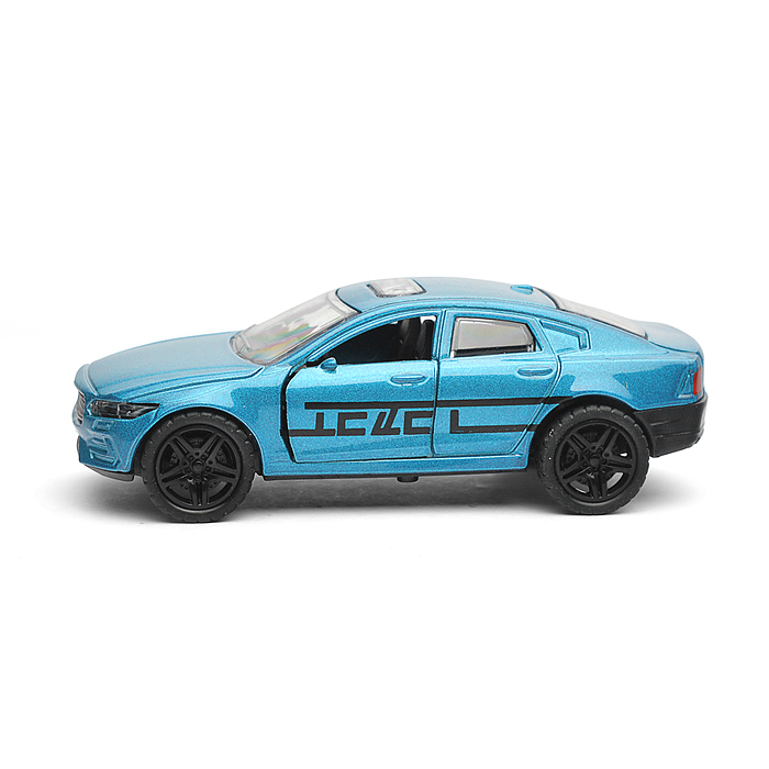 Синяя инерционная машинка люкс с принтом die-cast, 1:32, открывающиеся двери