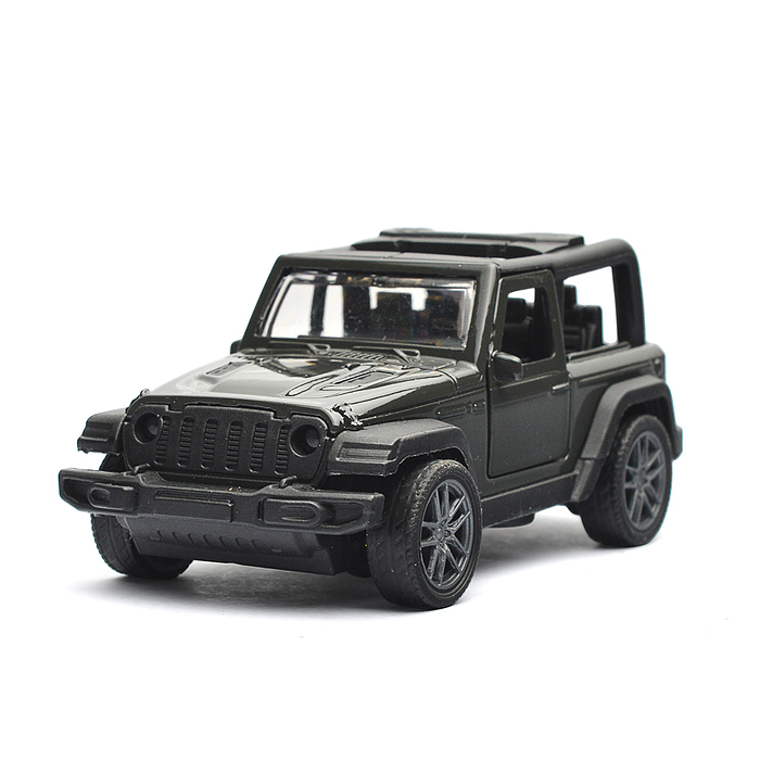 Чёрная инерционная машинка Джип Сафари die-cast,1:32, открывающиеся двери