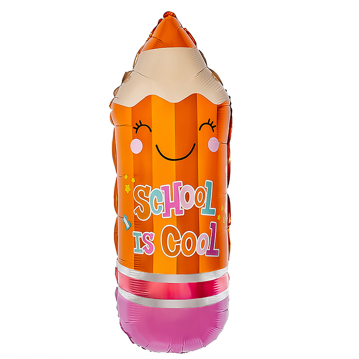 Шар (29''/74 см) Фигура, Школьный карандаш, Оранжевый, 1 шт. в уп.