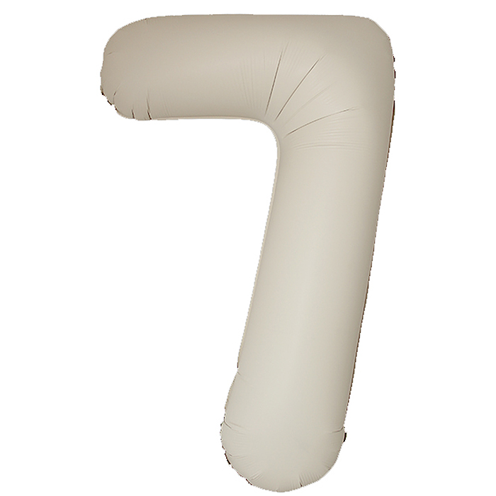 Шар (40''/102 см) Цифра, 7 Slim, Кремовый Латте, Матовый, 1 шт. в уп.