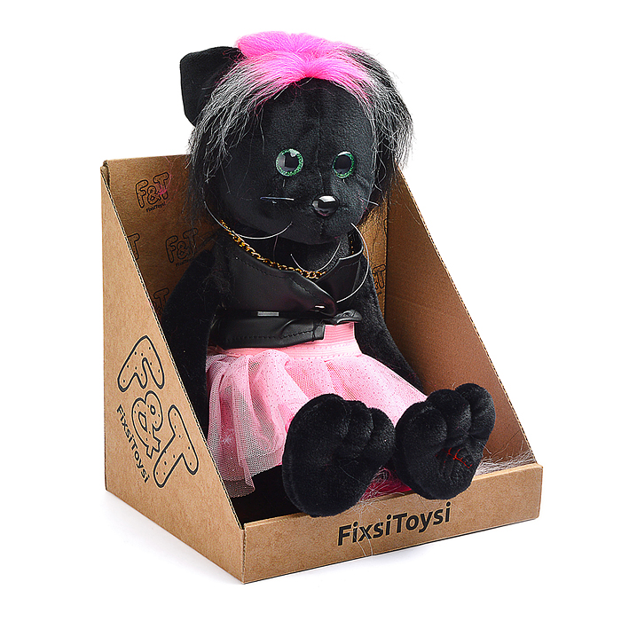 Кошка Фло в кожаной жилетке и юбке В27 