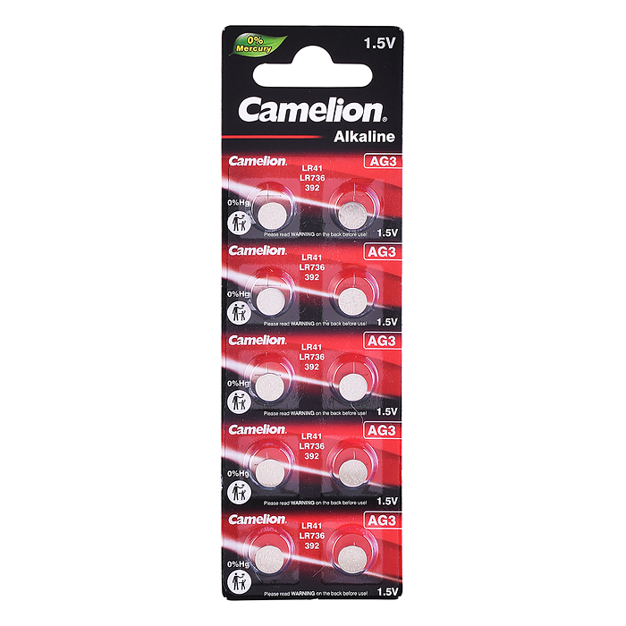 Элемент питания Camelion AG3-BP10(%Hg)AG3 392 BL10