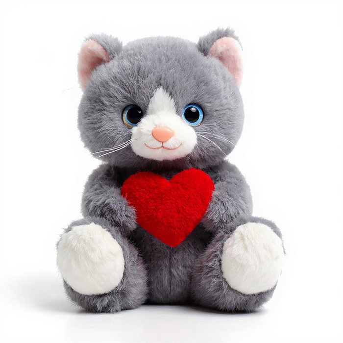 Мягкая игрушка М1467 "Кот с сердцем" 22 см