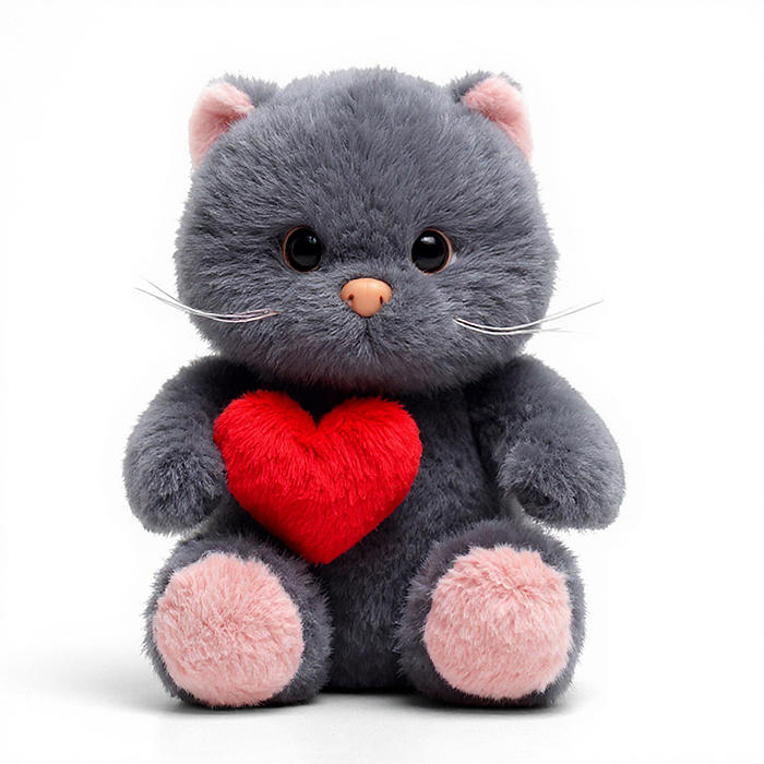 Мягкая игрушка М1466 "Кот с сердечком" 22 см