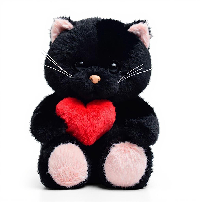 Мягкая игрушка М1466 "Кот с сердечком" 22 см