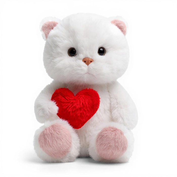 Мягкая игрушка М1466 "Кот с сердечком" 22 см