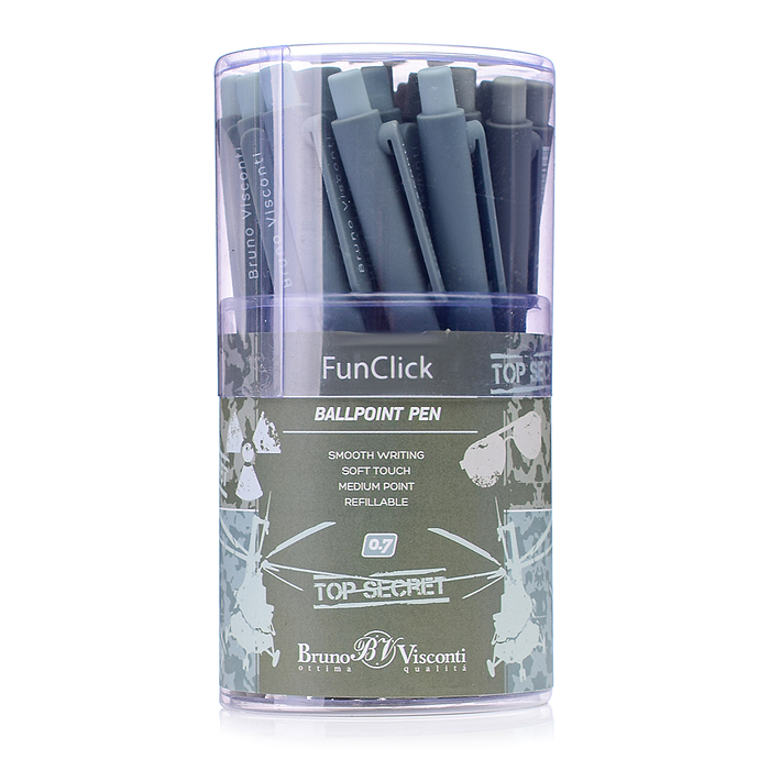 Ручка "FunClick. Top Secret" (3 вида) шариковая, 0.7мм, синяя