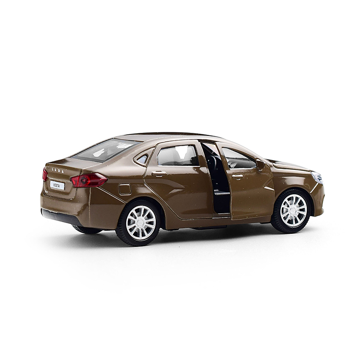 Машина металл LADA vesta 11,5 см, двери, коричневый, кор. 
