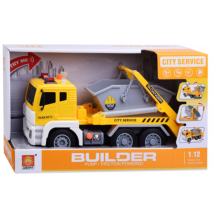 Машина WY821C "Спецтехника" на батарейках, в коробке 1:12