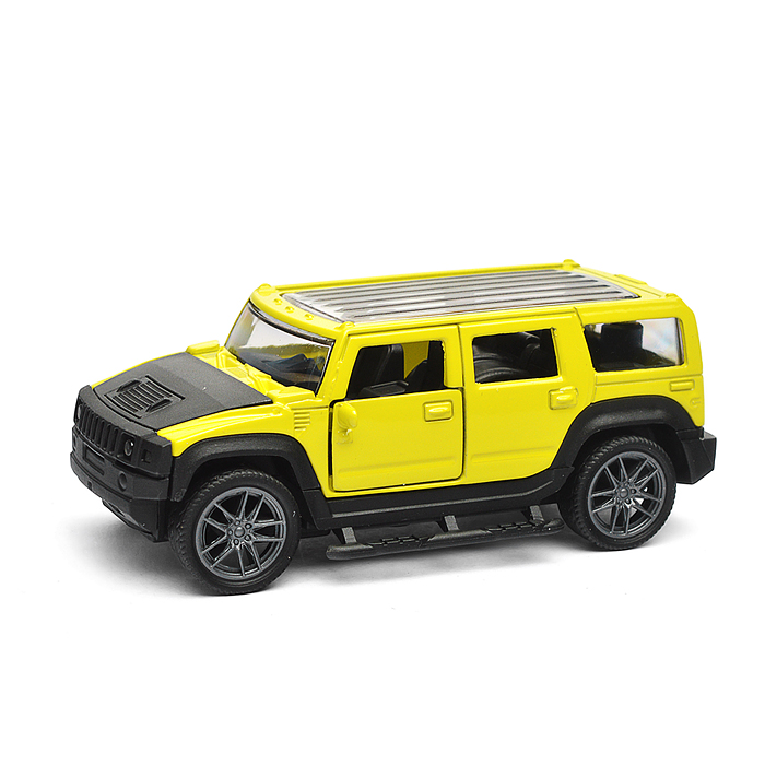 Жёлтая инерционная машинка Сафари die-cast,1:32, открывающиеся двери 