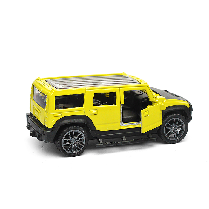 Жёлтая инерционная машинка Сафари die-cast,1:32, открывающиеся двери 