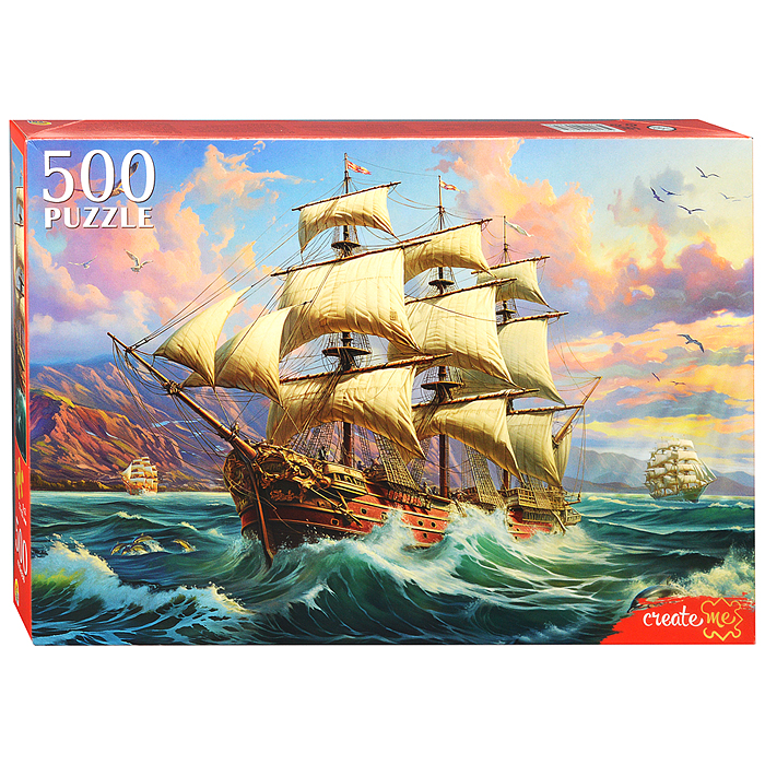 Пазлы 500 "Парусник на рассвете"