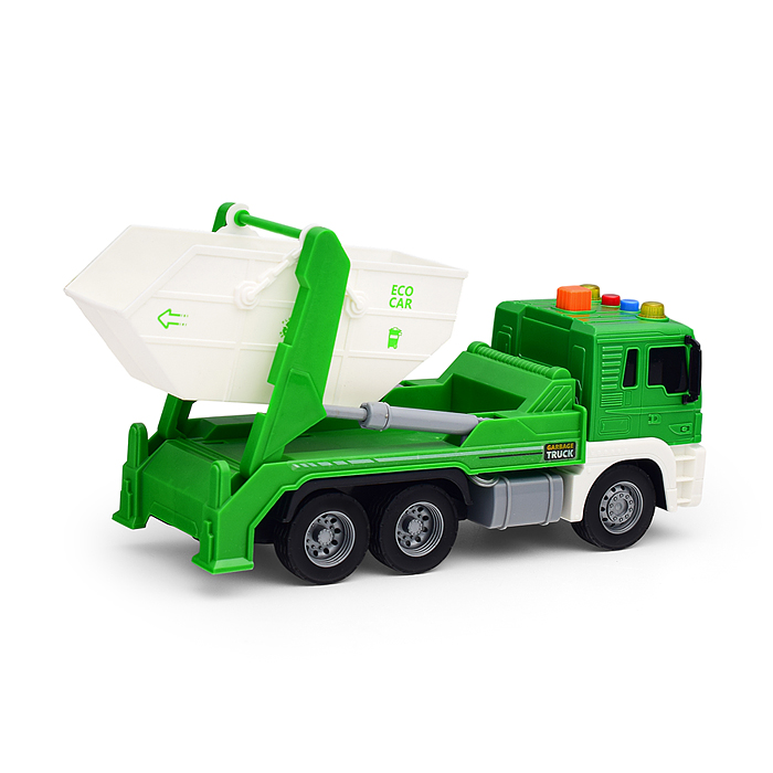 Машина JS107 "Мусоровоз" 1:16 (свет, звук) в коробке (зеленый)